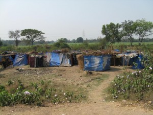 Slum at the road side