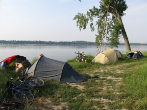 Our campsite at the Danube