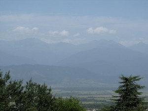 The Alazani valley and the Caucasus