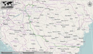 The route through South-East Europe, 2540km