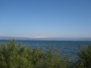 The Sea of Galilee with Mt Heron in the background