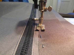 Sewing in the zip cover