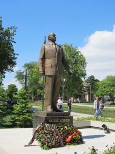 Late Azerbaijani president Heydar Aliyev's statue